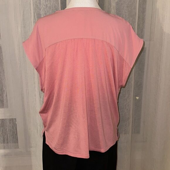 LOFT MP Pink Professional Lightweight Sleeveless V-Neck Blouse - Picture 2 of 9